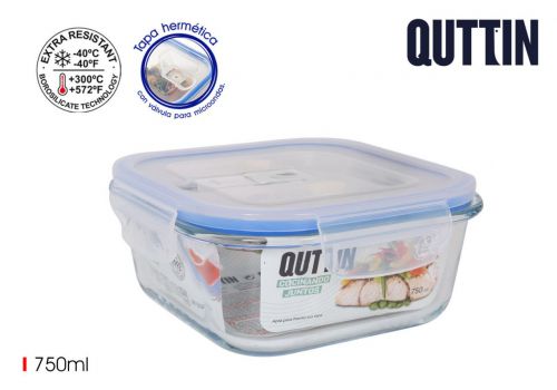Portapranzo Cuad. C/Cop Herm 16x16cm Quttin — referência QT-R24937