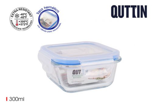 Lancheira Cuad. C/Cop Herm. 12x12cm Quttin — referência QT-R24935