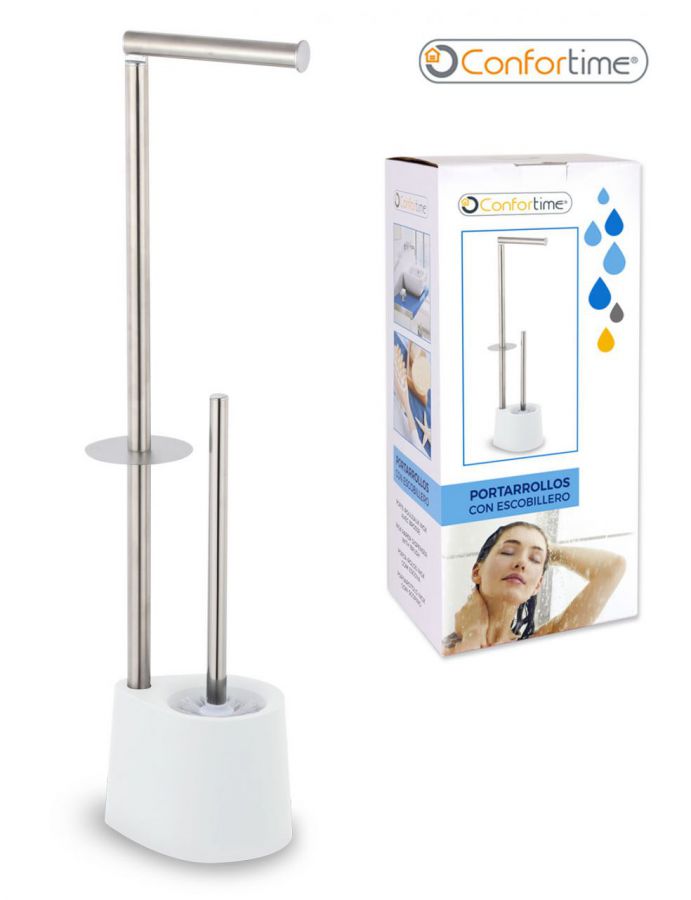 Portarolos Inox C/Escova Confortime — referência BY01093367946