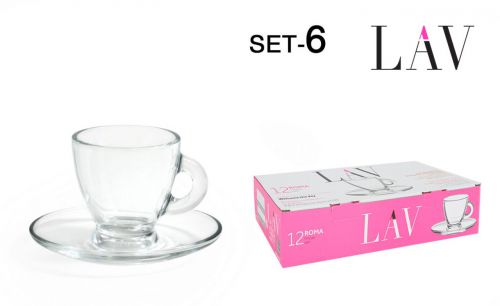 Set 6 Copo 90cc W / Pires De Café Expres