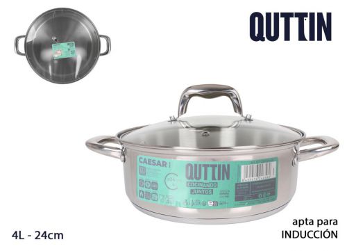 Panela Aço Induçao 24cm/4l/0.8mm+c/T New — referência QT-269324-1A