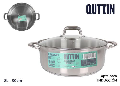 Panela Aço Induçao 30cm/8l/0.8mm+c/T New — referência QT-269330-1A