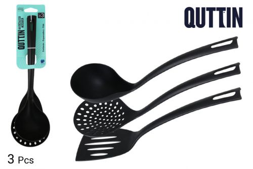 Set 3 Utensilios Nylon Quttin Preto