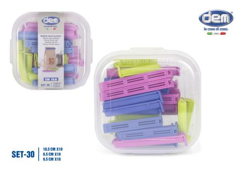 Set 30 Pinças Fechar Sacos C/Caixa Dem