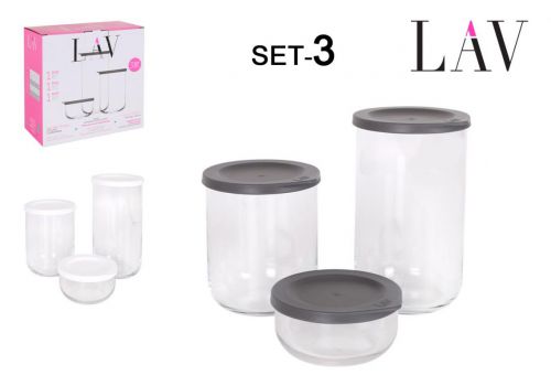 Set 3 Potes 380cc+1l+1.4l C/Tampa Duo — vista 1
