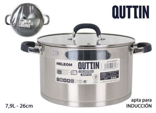 Pote De Aco De Inducao 26cm/7.9l/0.8mm+c — referência QT-87801126
