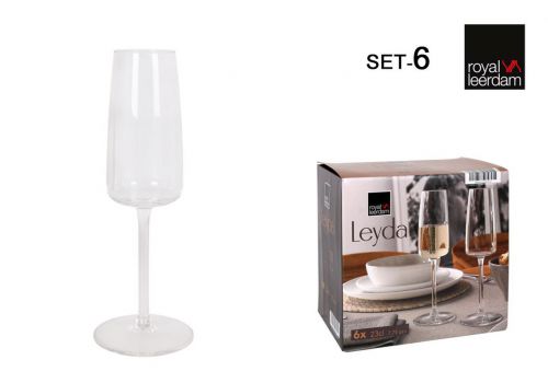 > Set 6 Taças Champagne 23cl Leyda