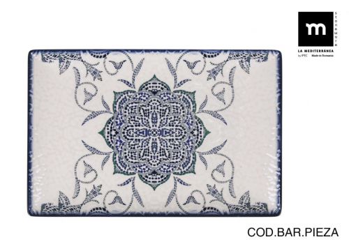 Fonte Rectangular 30x20cm Rosetta Elite Lustroso