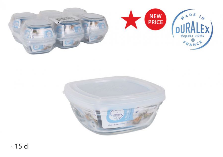 Y Fiambrera Cuadr. 15cl/9x4cm Tapa Transp Fr.bx