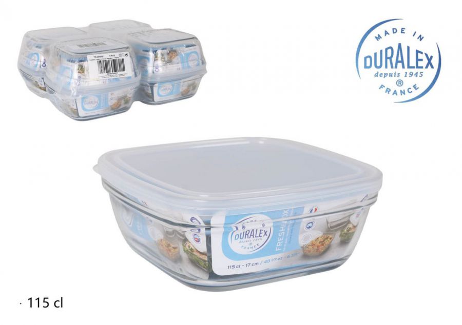 Marmita Quadrada 115l/17x7cm Tampa Transp. Fr.bx