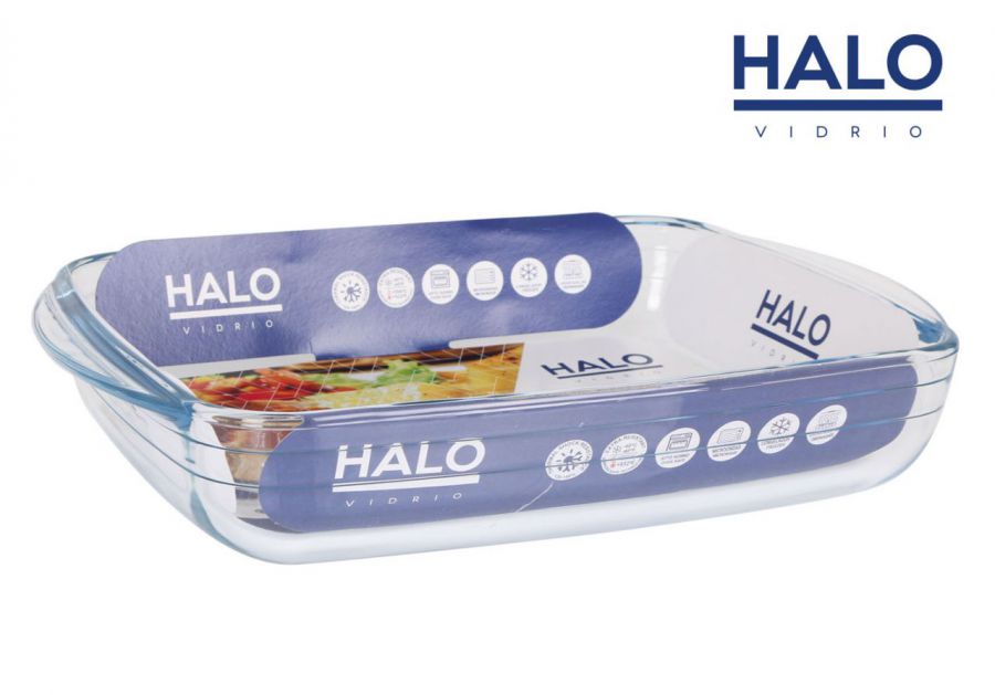 Travessa Retangular De Vidro 28x20cm 19l. Halo — referência FM-8890331
