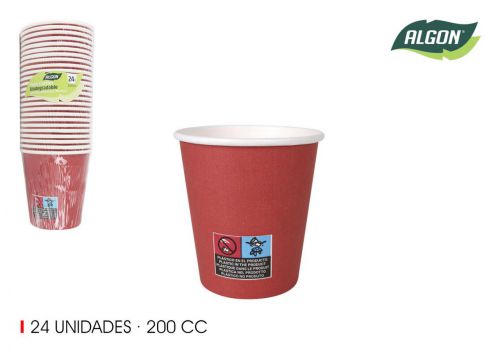 Set24 Copo De Cart+o Vermelho 200cc Algon — vista 1
