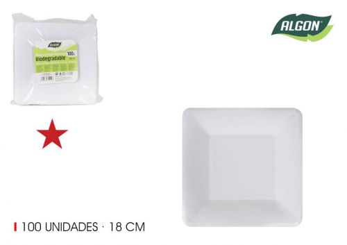 Set100 Placa Quadrada De Cart+o Natural 18cm Algo — vista 1
