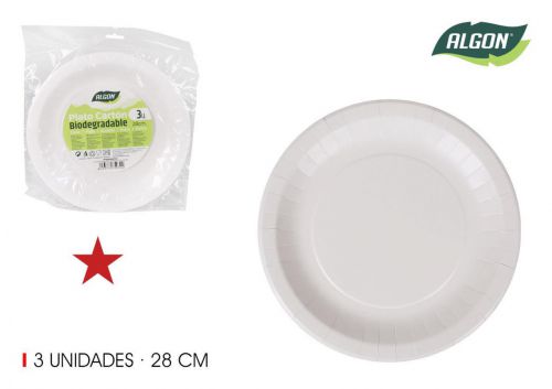 Set3 Placa De Cart+o Redondo 28cm Algon
