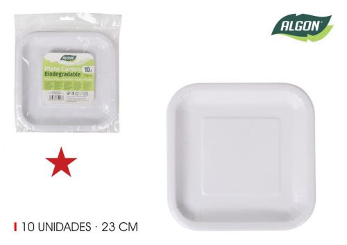 Set10 Placa Quadrada De Cart+o 23cm Alg