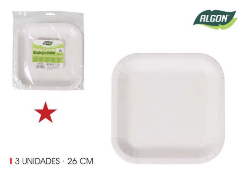 Set3 Placa Quadrada De Cart+o 26cm Algon — referência BA01054075046