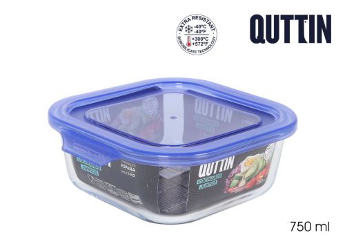 Lancheira Quadrada Prb Ek Com Tampa Azul 16x16c — referência QT-GB24937