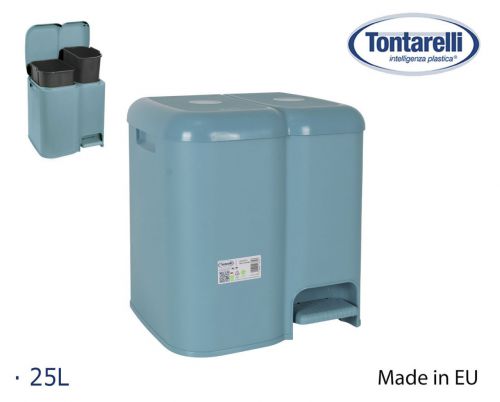 Lixeira Dupla Com Tampa 25l Patty Blue Dolphin