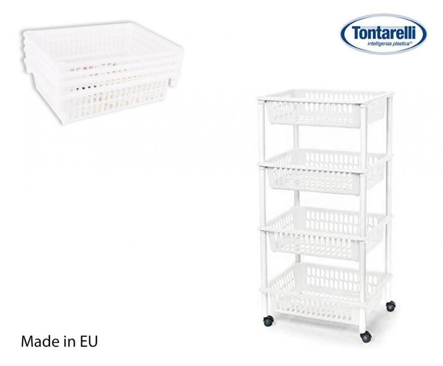 Trole 4 Cestas 40x29x85 Mito 4 Branco
