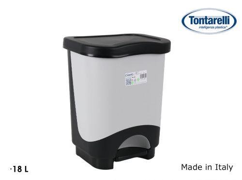 Lixeira De 18 Litros Com Pedal Idea Preta/Cinza