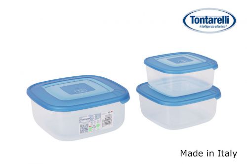 Conjunto De 3 Recipientes Quadrados Para Lancheira