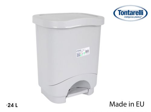 Lixeira De 24 Litros Com Pedal Idea Cinza Claro
