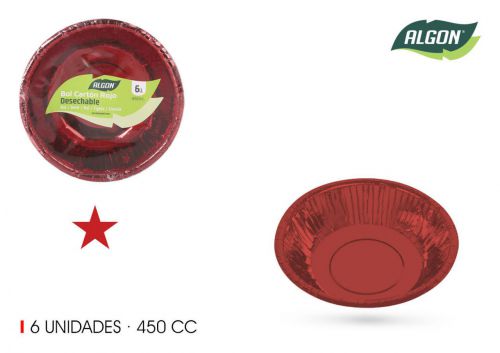 Tigela De Cartao Vermelho Brilhante Redondo 450cc