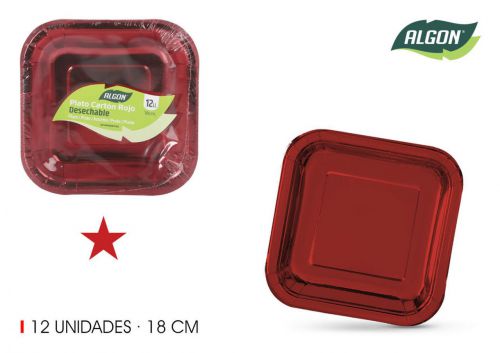 Set12 Placa De Cartao Quadrado De Vermelho Brilha