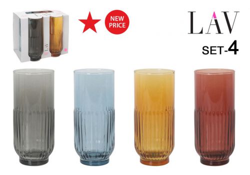Ytok352pft.61 Set 4 Vasos 395cc Tokyo Color