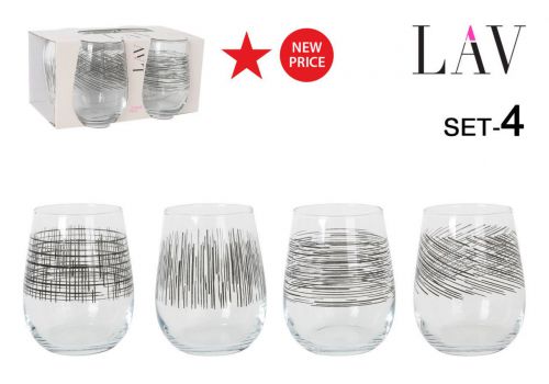 Y Gai361ub4046set 4 Vasos 360cc Gaia Bl.lines