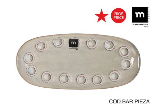 Bandeja Oval 25x12cm Cinzenta Almudenamd