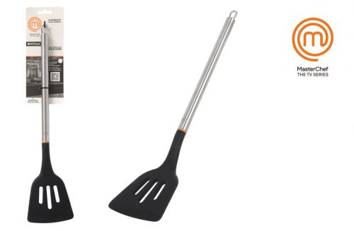 Esp-Tula Vazada De 34 Cm Em Aço Inoxidável E Silic