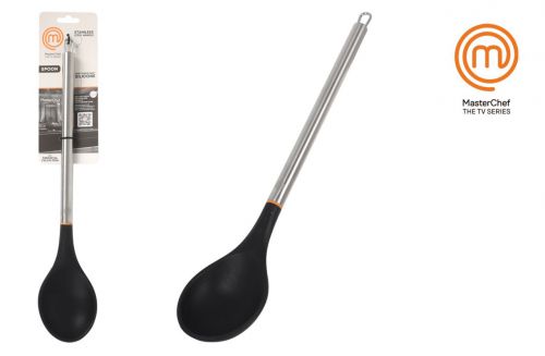Colher Masterchef De 34 Cm Em Aço Inoxidável E Sil