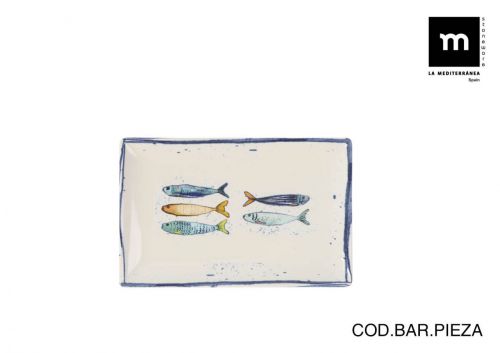 Bandeja Retangular 20x13cm Peixe