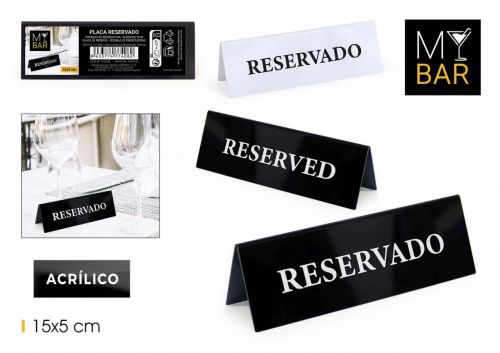 144 Placa Acrilica Reservado Quttin Bar