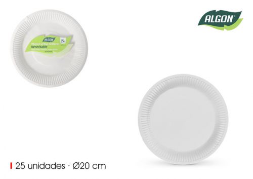 Set25 Placa Redonda De Caixa Natural De 20cm Algo