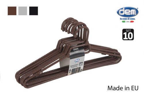 Set 10 Perchas Plast. 38x17.5cm Colores