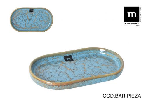 720e101bandeja Oval 20.6x11.7x2.3cm Scratch Blue