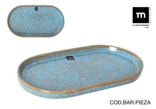 720e103bandeja Oval 31x17.5x2.8cm Scratch Blue