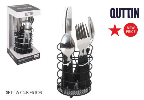 Yr75 Set Cubiertos 17pcs C/Soporte Metalicoa