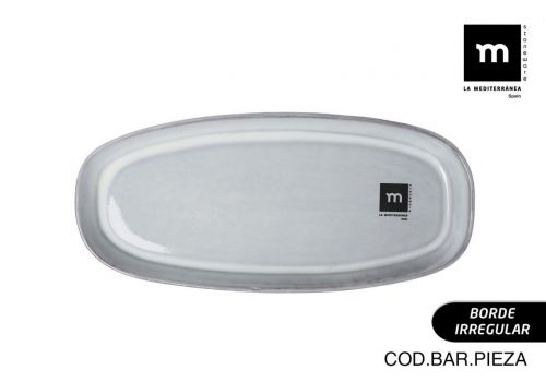 Fuente Oval 24.5x11.2x2cm Black Clay Md