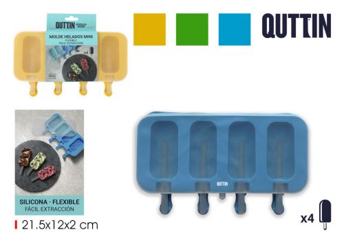 Molde Para 4 Gelados De Silicone Quttin