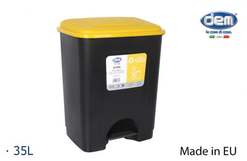 Balde Com Pedal Ecoponto 35l Plástico T/Amarelo