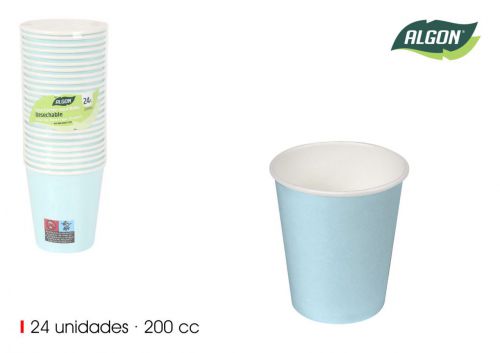 Set24 Copo De Cartao Azul Baby 200cc Algon