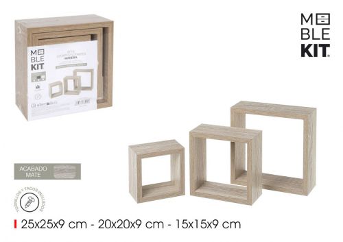 Set3 Prateleiras Flutuantes Moblekit