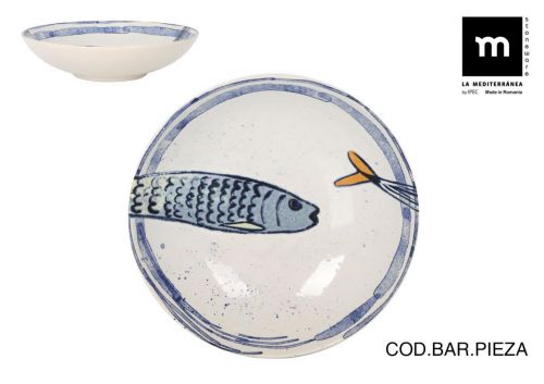 Prato Fundo 21cm Peixe 2.0 Monaco Brilhante