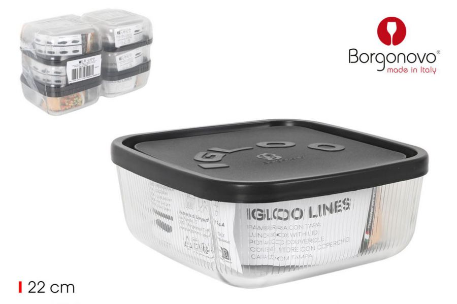 Lancheira Quadrada De 22 Cm Com Tampa Igloo Lines