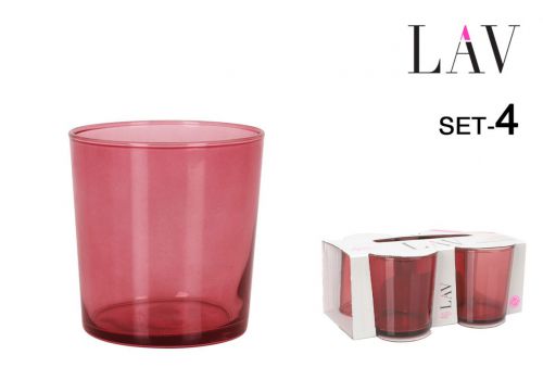 Ekbdg386pft.2341set 4 Vasos Pinta 340cc Rojo