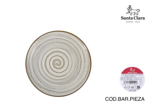 Plato Postre 20cm Loop Gris Monaco