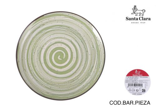 Plato Llano 26cm Loop Verde Monaco